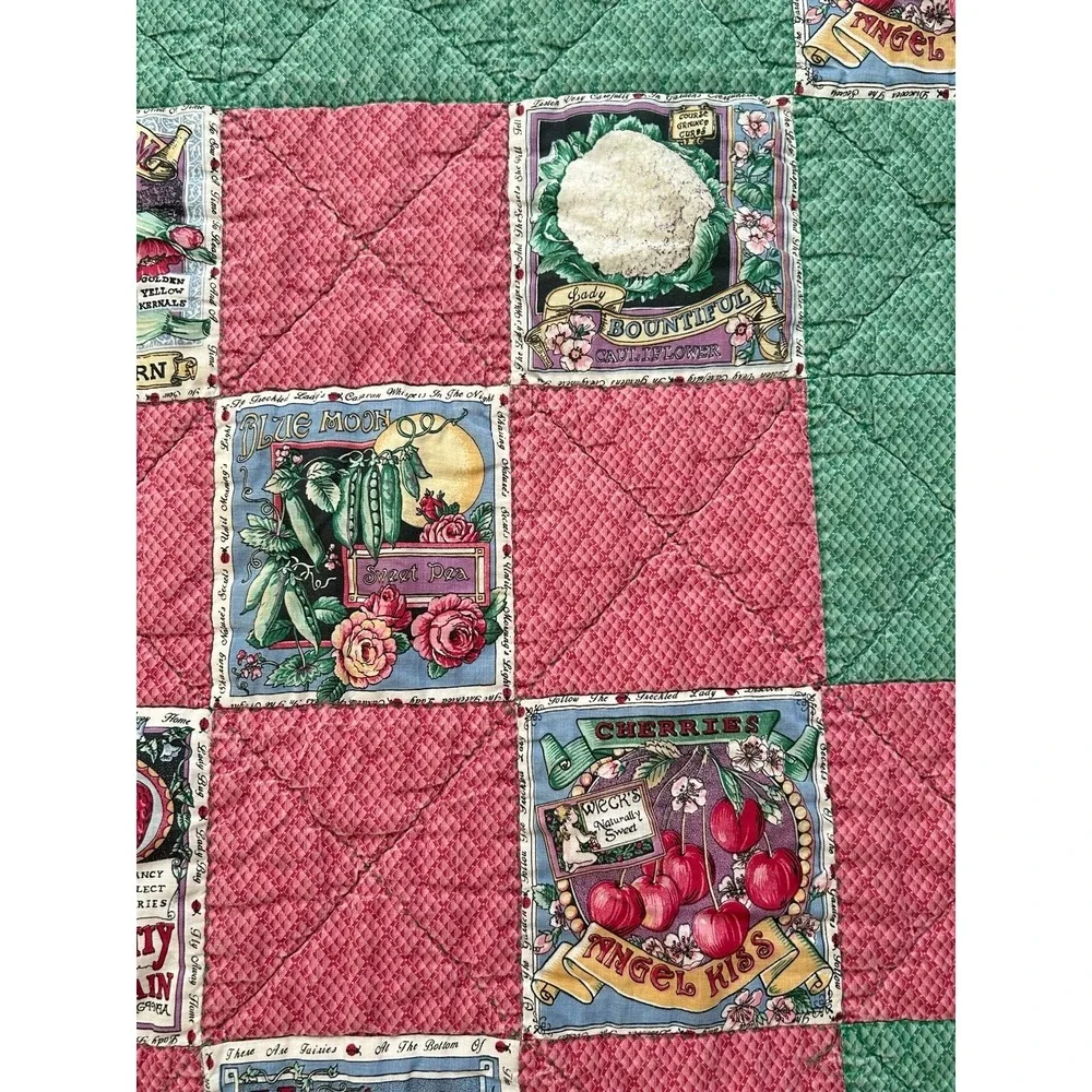 Vintage Reversible Cottagecore Floral Patchwork Quilt Throw Blanket 33.5x45